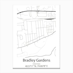 Bradley,United States Minimalist Map Canvas Print