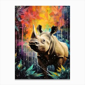 Rhino Geometric Collage 4 Canvas Print