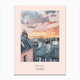 Mornings In Paris Rooftops Morning Skyline 2 Canvas Print