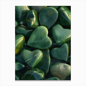 Green Heart Stones Canvas Print