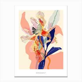 Colourful Flower Illustration Poster Bergamot 3 Canvas Print