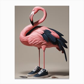 Flamingo wearing a Sneaker Canvas Print