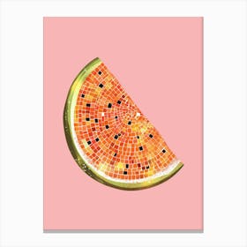 Disco Ball Watermelon Slice Pink Art Disco Poster Trendy Aesthetic Art Food Kitchen Canvas Print