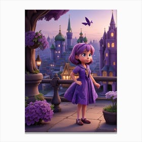 3d Animation Style Lila And The Enchanted City 2 Canvas Print