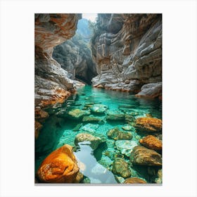 Canyon Of Crystal Clear Water Canvas Print