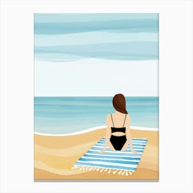 Woman On The Beach 1 Canvas Print