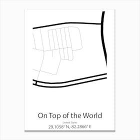 On Top Of The World Designated Place,United States Minimalist Map Toile