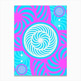 Geometric Glyph in White and Bubblegum Pink and Candy Blue n.0081 Canvas Print