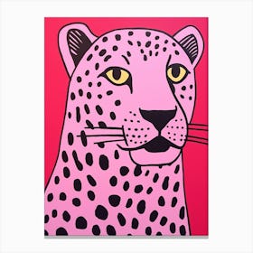 Pink Polka Dot Cougar 2 Canvas Print