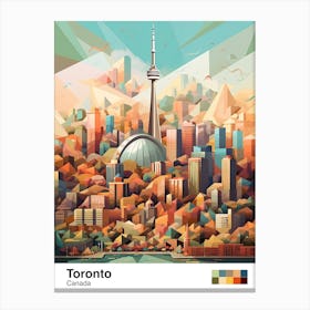 Toronto, Canada, Geometric Illustration 1 Poster Canvas Print