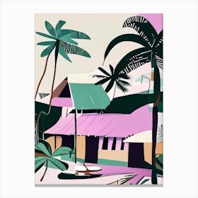 Chumphon Thailand Muted Pastel Tropical Destination Canvas Print