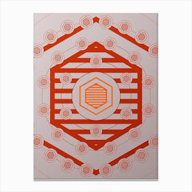 Geometric Abstract Glyph Circle Array in Tomato Red n.0057 Canvas Print