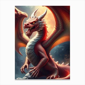 Red Glowing Dragon Canvas Print