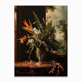 Baroque Floral Still Life Heliconia 2 Canvas Print