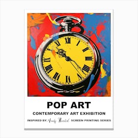 Pocket Watch Pop Art Canvas Print