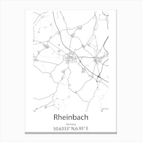 Rheinbach,Germany Minimalist Map Canvas Print