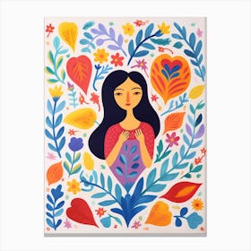 Matisse Inspired Heart Illustration Of A Person 1 Canvas Print