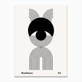 Geometric Bauhaus Poster B&W 10 Canvas Print