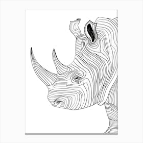 Rhinoceros Vector Illustration animal lines art Canvas Print