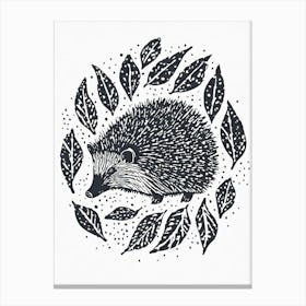 A Humble Hedgehog Among Autumn Leaves Canvas Print