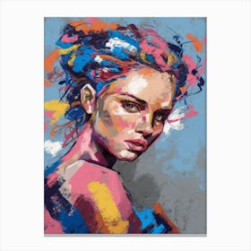 A Captivating Abstract Portrait Of A Woman 2 Canvas Print