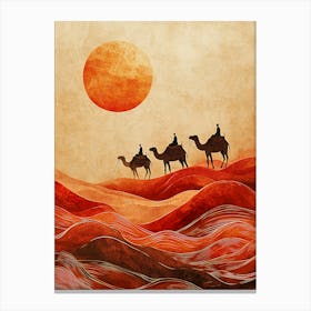 Desert Scene With Camels 2 Canvas Print