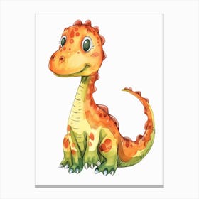 Cute Spot Pattern Dinosaur Cartoon  1 Canvas Print