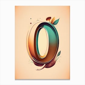 O, Letter, Alphabet Retro Drawing 1 Canvas Print