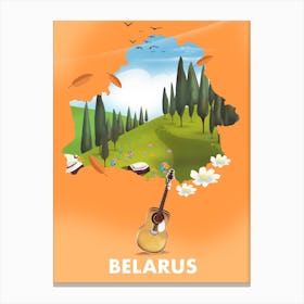 Belarus Travel poster map Canvas Print