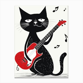 Cat Playing Guitar 3 Canvas Print