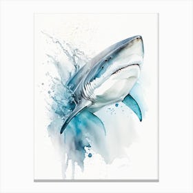 Whitetip Reef Shark Watercolour Canvas Print