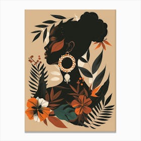 African Woman With Flowers 4 Canvas Print