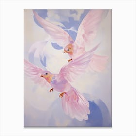 Pink Ethereal Bird Painting Bluebird 2 Canvas Print