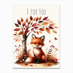 F For Fox Nursery Canvas Print