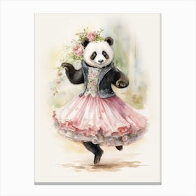 Panda Art Dancing Watercolour 1 Canvas Print