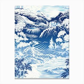 Bora Bora In French Polynesia, Inspired Travel Pattern 1 Canvas Print