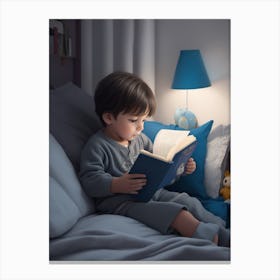 Default A Little A Child Holds A Book And Reads In His Bedroo 0 Edc1db8a E4ab 4688 B1f2 Ffb0e6d9f45a 1 Canvas Print