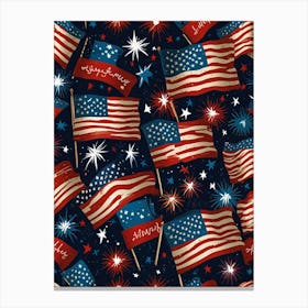 4th Of July Seamless Pattern Canvas Print