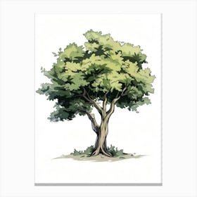 Pecan Tree Pixel Illustration 4 Canvas Print
