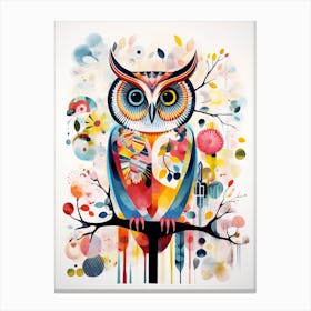 Bird Painting Collage Owl 1 Canvas Print