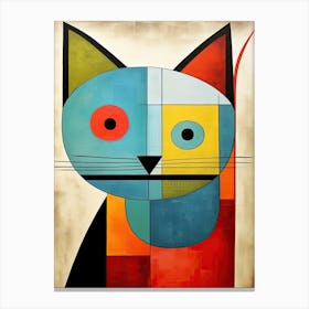 Geometry of Purr: Minimalist Cubist Cat Expressions Canvas Print