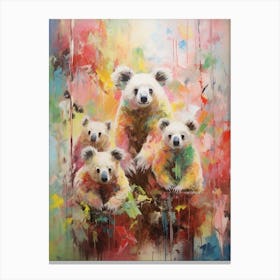 Koalas Abstract Expressionism 3 Canvas Print