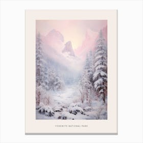 Dreamy Winter National Park Poster  Yosemite National Park United States 4 Canvas Print