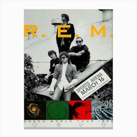 R.E.M. 1989 San Diego, CA Sports Arena Promo Concert Poster Canvas Print