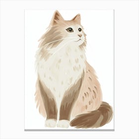 Norwegian Forest Cat Cat Clipart Illustration 3 Canvas Print