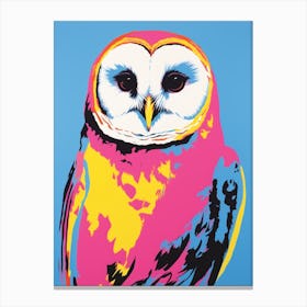 Andy Warhol Style Bird Barn Owl 2 Canvas Print