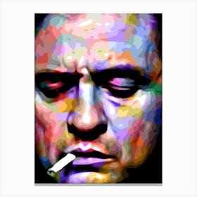 Johnny Cash Music Legend Colorful Canvas Print