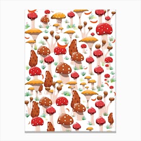 Mushroom Seamless Pattern Vector Canvas Print