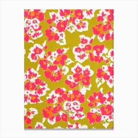 Foxglove Floral Print Warm Tones1 Flower Canvas Print