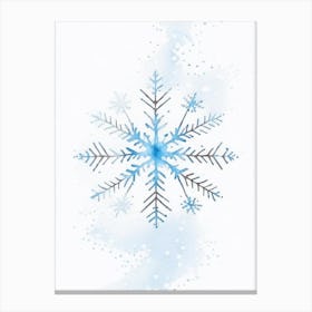 Winter Snowflake Pattern, Snowflakes, Minimalist Watercolour 1 Canvas Print